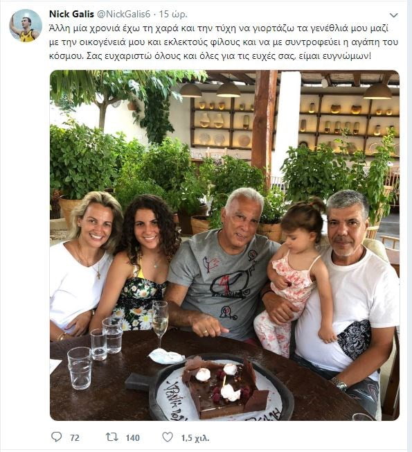 Ο Νίκος Γκάλης έγινε 62 ετών: Πώς γιόρτασε τα γενέθλιά του – Η ανάρτηση στο Twitter