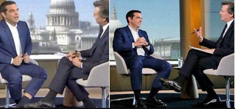 Κάποιος έβαψε τις κοντές κάλτσες του πρωθυπουργού -Χαμός στο Twitter (φωτο)