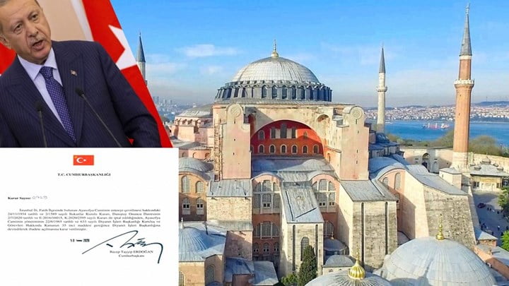 Τζαμί η Αγία Σοφία – Αυτό είναι το διάταγμα που υπέγραψε ο Ερντογάν (φωτο+video)