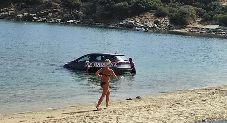 Αυτοκίνητο πήγε… για μπάνιο σε παραλία του Δήμου Παγγαίου