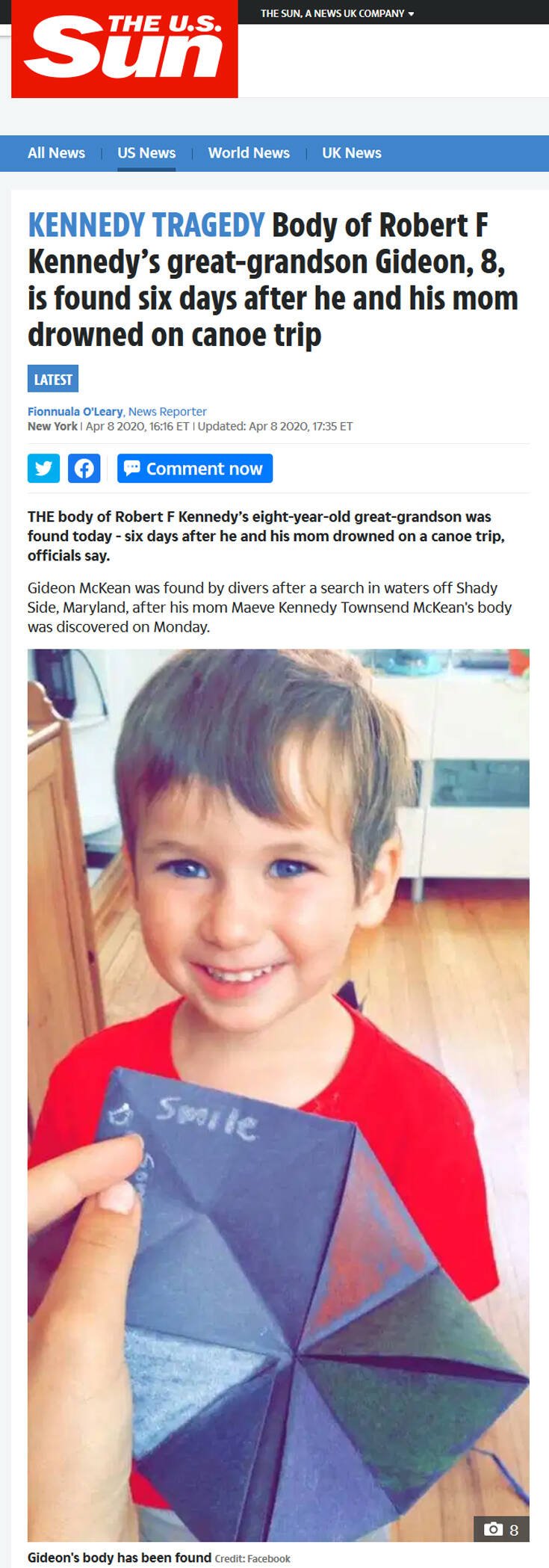 Εντοπίστηκε το πτώμα και του 8χρονου δισέγγονου του Ρόμπερτ Κένεντι1