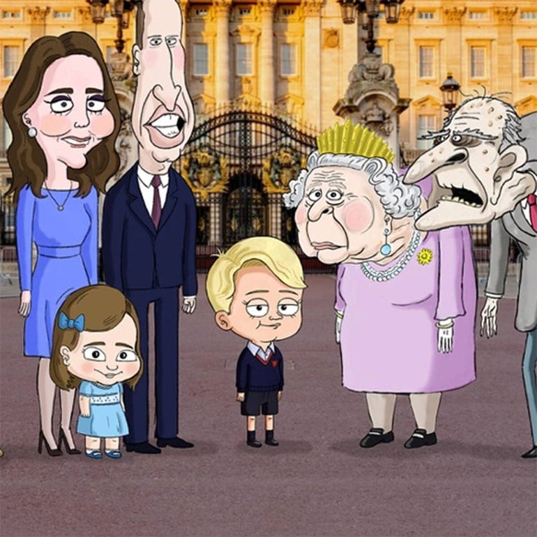Η βρετανική βασιλική οικογένεια τώρα σε καρτούν1