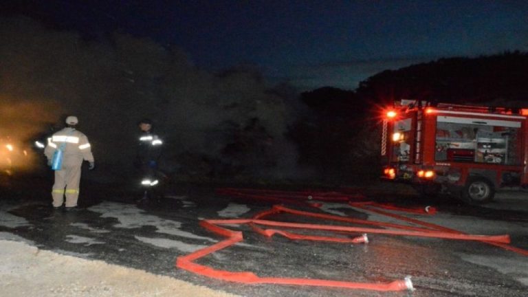 Διακοπή κυκλοφορίας σε τμήμα της Εγνατίας οδού λόγω πυρκαγιάς σε φορτηγό