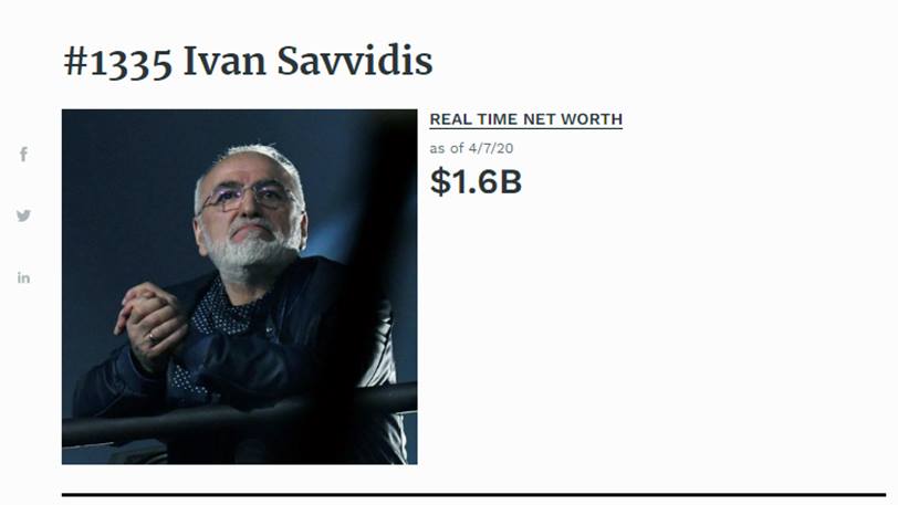 Ο Ιβάν Σαββίδης στη λίστα του Forbes