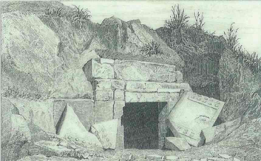 Σχέδιο του τάφου από τον Γάλλο αρχιτέκτονα Pierre Jérôme Honoré Daumet, το 1855
