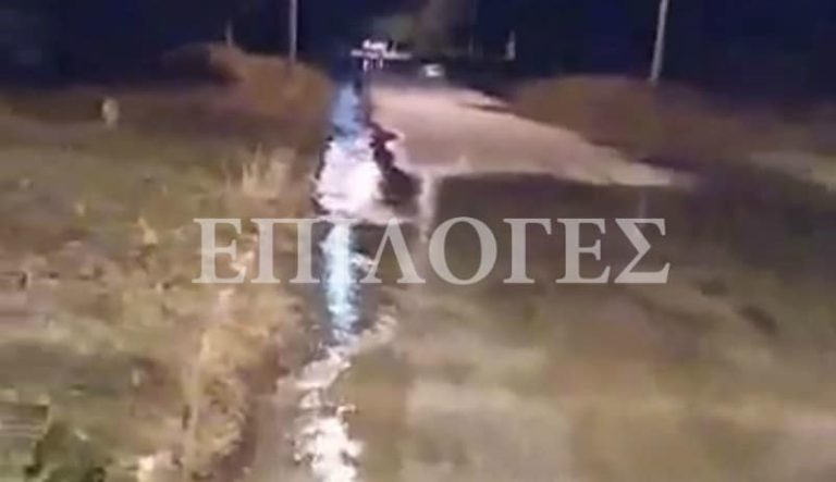 Σέρρες: Έσπασε αγωγός νερού στην περιοχή του Οβά (video)