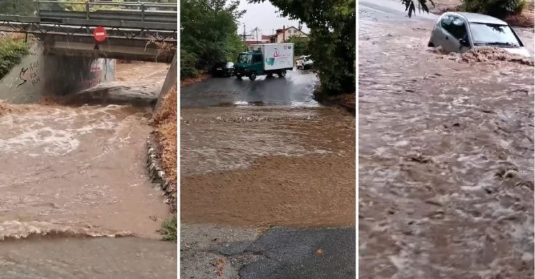Πιερία: Σφοδρή βροχόπτωση στον Πλαταμώνα – Παρασύρθηκαν αυτοκίνητα