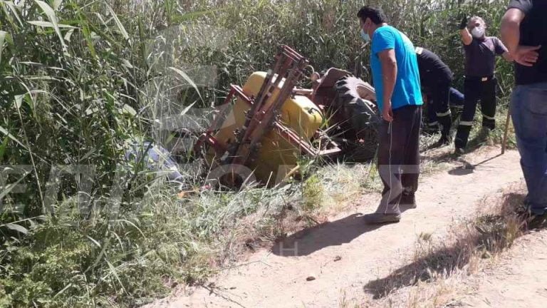Σέρρες: Αγρότης έπεσε με το τρακτέρ του σε κανάλι στην Ηράκλεια (φωτο)