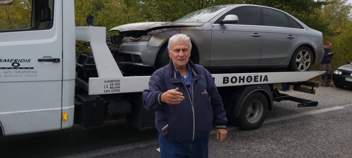 Παναγιώτης Ψωμιάδης: “Είχαμε Άγιο”- Τι λέει για την φωτιά που πήρε το αυτοκίνητό του ενώ οδηγούσε – video