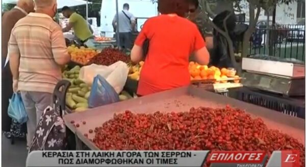 Κεράσια στην λαϊκή αγορά- Πώς διαμορφώθηκαν οι τιμές