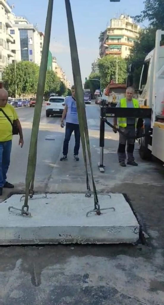 Θεσσαλονίκη: Πλάκα και ασφαλτόστρωση, στην τρύπα που άνοιξε στην οδό Εγνατία	