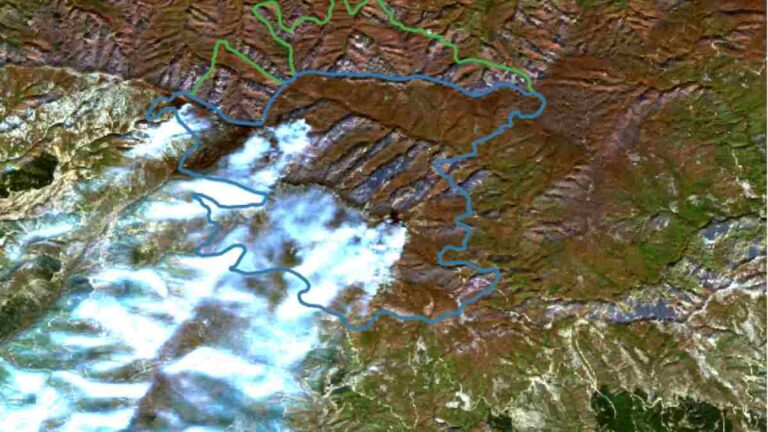 Παπίκιο Όρος:Η δορυφορική εικόνα της καμένης έκτασης - 17000 στρέμματα κάηκαν στην Ελλάδα
