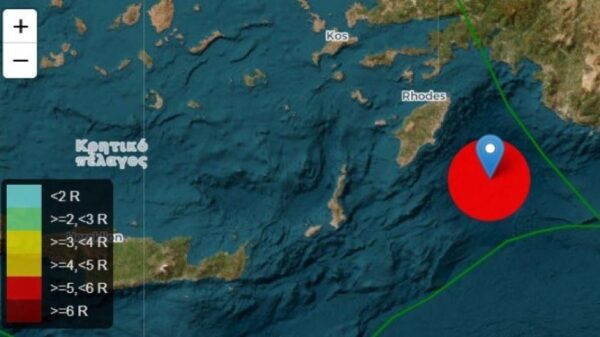 5,9 Ρίχτερ ο ισχυρός σεισμός ανοιχτά της Ρόδου