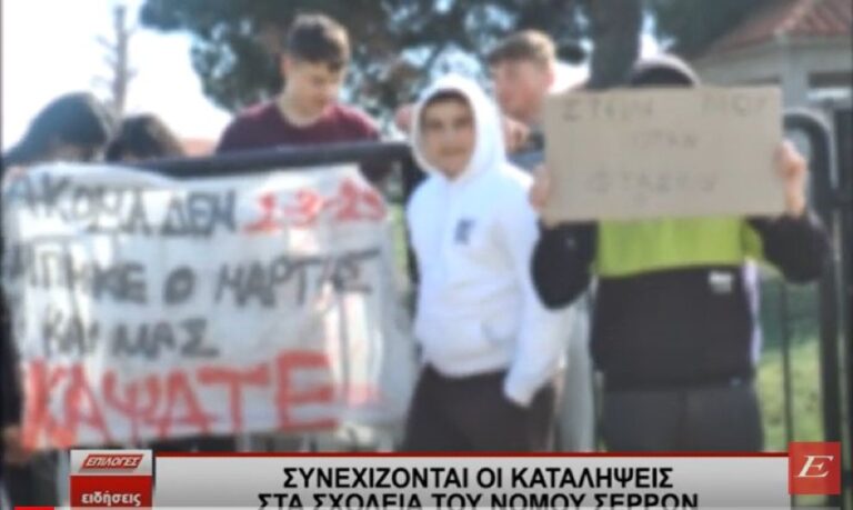 Συνεχίζονται οι καταλήψεις σε σχολεία του νομού  Σερρών- video