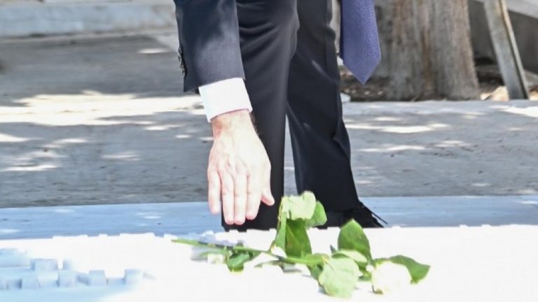 Ν. Ανδρουλάκης: Άφησε ένα λευκό τριαντάφυλλο στον τάφο της Φώφης Γεννηματά
