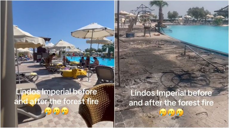 Φωτιά στη Ρόδο: Συγκλονιστικό βίντεο τουρίστα στη Λίνδο - Το ξενοδοχείο που έμενε πριν και μετά την πυρκαγιά