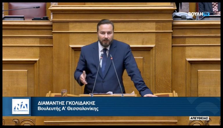 Ομιλία του Διαμαντή Γκολιδάκη στη Βουλή: «Η Θεσσαλονίκη χρειάζεται ένα καινούργιο δημόσιο κέντρο αποκατάστασης»