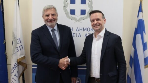 Ενημερωτική συνάντηση για ζητήματα Πολιτικής Προστασίας του Γ. Πατούλη με τον Χ. Δούκα