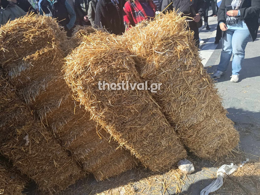  Λάρισα: Αγρότες μπήκαν με τα τρακτέρ τους στην κεντρική πλατεία της πόλης – Πέταξαν σάπιες τροφές (φωτο) 