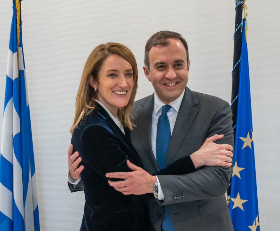 Ο Τάσος Χατζηβασιλείου με την Πρόεδρο του Ευρωπαϊκού Κοινοβουλίου στην Αθήνα