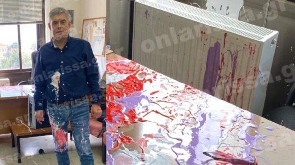 Θεσσαλονίκη: Επίθεση με μπογιές δέχθηκε ο Κώστας Αγοραστός μέσα στο Πανεπιστήμιο Μακεδονίας (φωτο)