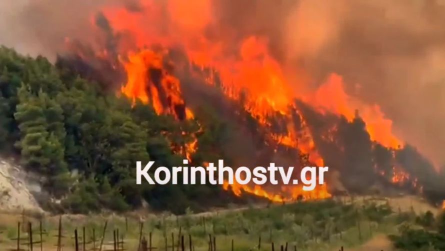 Κόλαση φωτιάς στην Κορινθία: Στη μάχη με τις φλόγες 159 πυροσβέστες και εναέρια μέσα – Μήνυμα από το 112