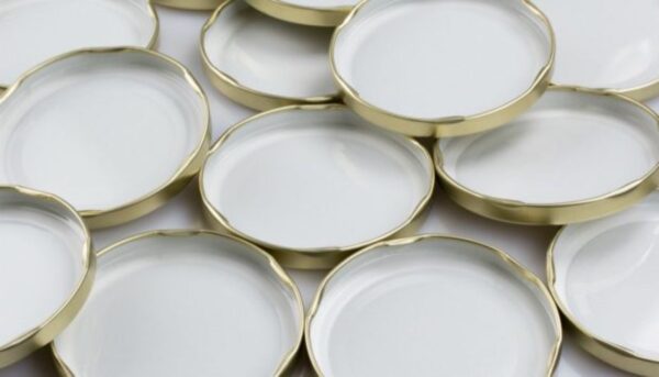 a group of white plates