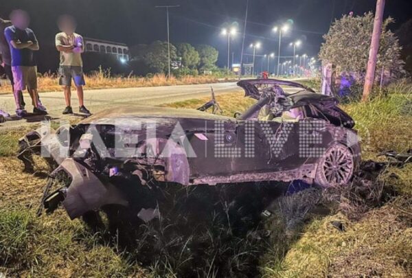 Πύργος: Έπεσε σε κολώνα με αυτοκίνητο 600 ίππων, εκσφενδονίστηκε και διαμελίστηκε