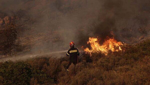 Φωτιά στα Καλύβια Αττικής από κεραυνό: Σηκώθηκε ελικόπτερο