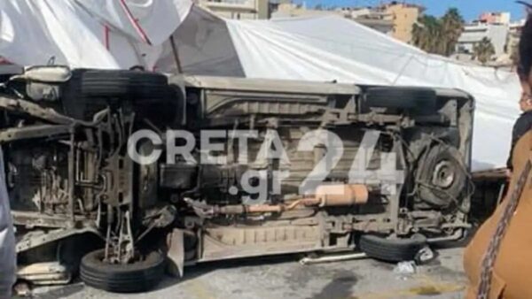 Ηράκλειο: Ανεμοστρόβιλος “σκόρπισε” λαϊκή αγορά – Διέλυσε πάγκους, λιποθύμησαν πολίτες (φωτο)