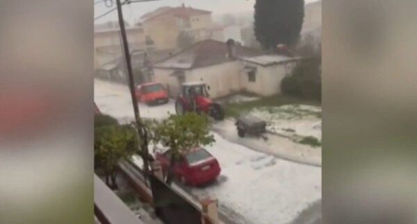Σφοδρή χαλαζόπτωση στο Πολύκαστρο Κιλκίς