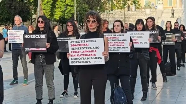 Vegans διαμαρτύρονται στο Σύνταγμα κατά της σφαγής αρνιών το Πάσχα - Δείτε βίντεο