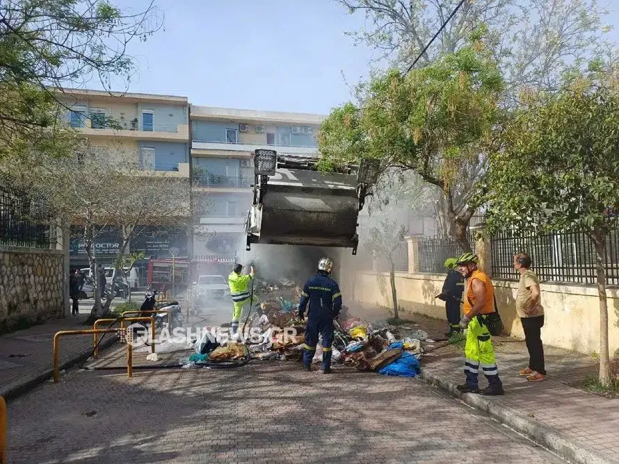 Χανιά: Απορριμματοφόρο έπιασε φωτιά στη μέση του δρόμου – Δεν υπήρξαν τραυματισμοί