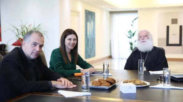Συνάντηση της Σοφίας Ζαχαράκη με τον Πατριάρχη Αλεξανδρείας και πάσης Αφρικής κ. Θεόδωρο Β'
