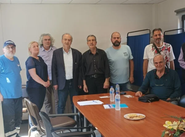 Συνάντηση Δ. Στρατούλη με μέλη του ΔΣ του Εργατικού Κέντρου Σερρών