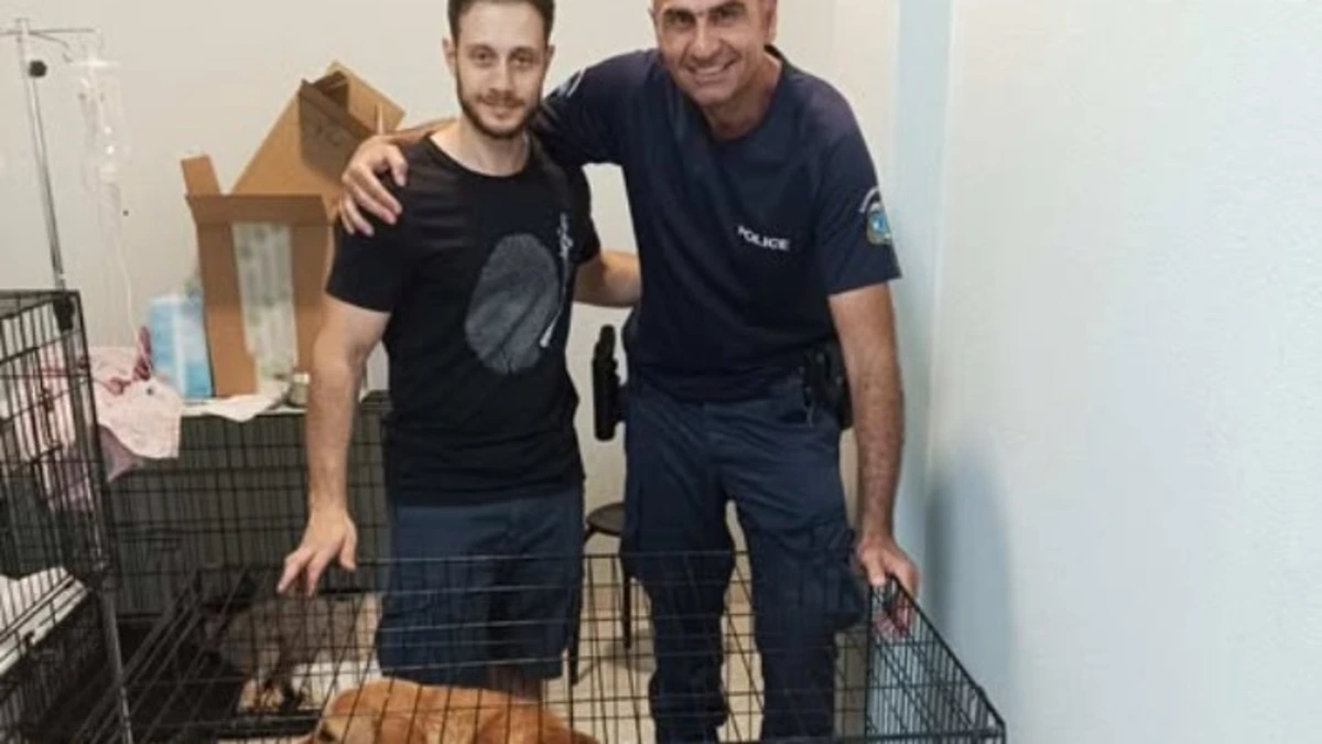 Αστυνομικοί και εργαζόμενοι του νοσοκομείου έσωσαν από βέβαιο θάνατο δυο σκυλάκια