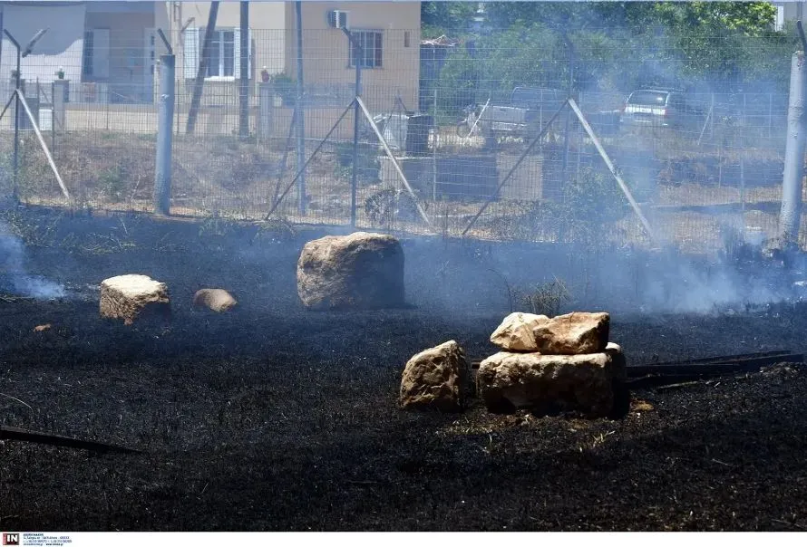 Άργος: Πυρκαγιά έξω από τον αρχαιολογικό χώρο της Αρχαίας Αγοράς (φωτο)