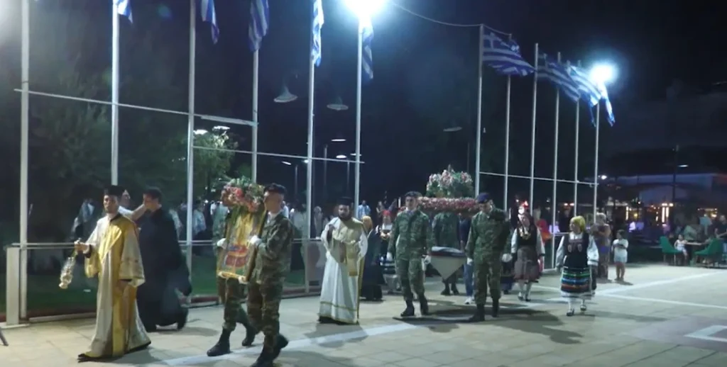 Ηράκλεια Σερρών: Λιτανεία της Ιεράς Εικόνας Κοιμήσεως της Θεοτόκου -video