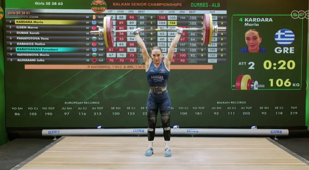 Έντεκα μετάλλια με 4 χρυσά για την Ελλάδα στο Βαλκανικό Πρωτάθλημα άρσης βαρών