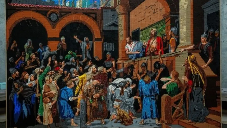 Το έργο του Μιχάλι Μουνκάτσι «Ecce Homo» παρουσίασαν με 150.000 τουβλάκια Lego μαθητές