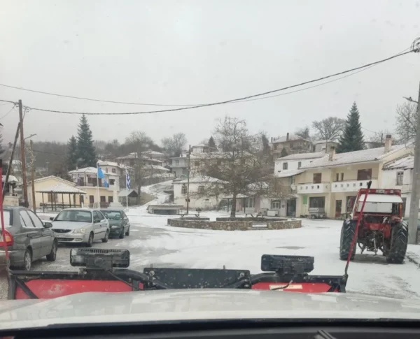 Στα λευκά Άνω Βροντού και Ορεινή- Χιονοπτώσεις σε διάφορα σημεία του Δήμου Σερρών