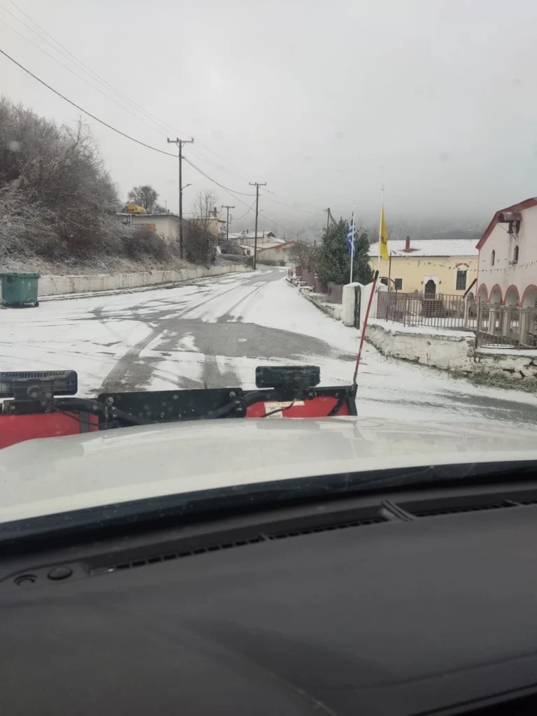 Στα λευκά Άνω Βροντού και Ορεινή- Χιονοπτώσεις σε διάφορα σημεία του Δήμου Σερρών