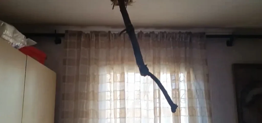 Σέρρες: Κλαδί τρύπησε στέγη σπιτιού - Γύρισε στο σπίτι και το βρήκε καρφωμένο στην κρεβατοκάμαρα - video