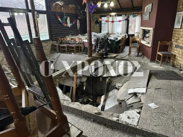 Στο «κενό» βρέθηκαν πελάτες την ώρα του φαγητού σε κατάστημα εστίασης στην Πάνδροσο Ροδόπης.